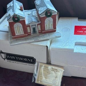 “The Library” by Hawthorne Village Norman Rockwell collection.  Box & cert.